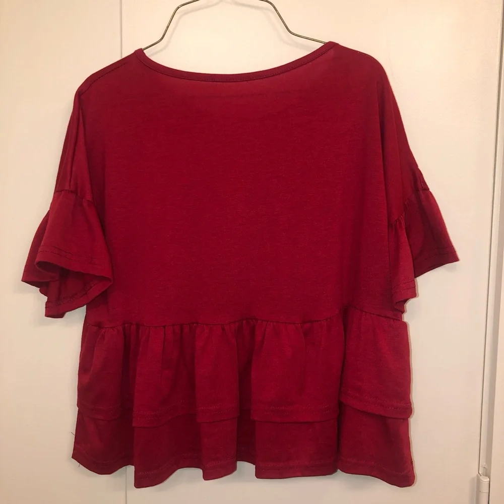Red Ruffle Top - Picture 3 of 6